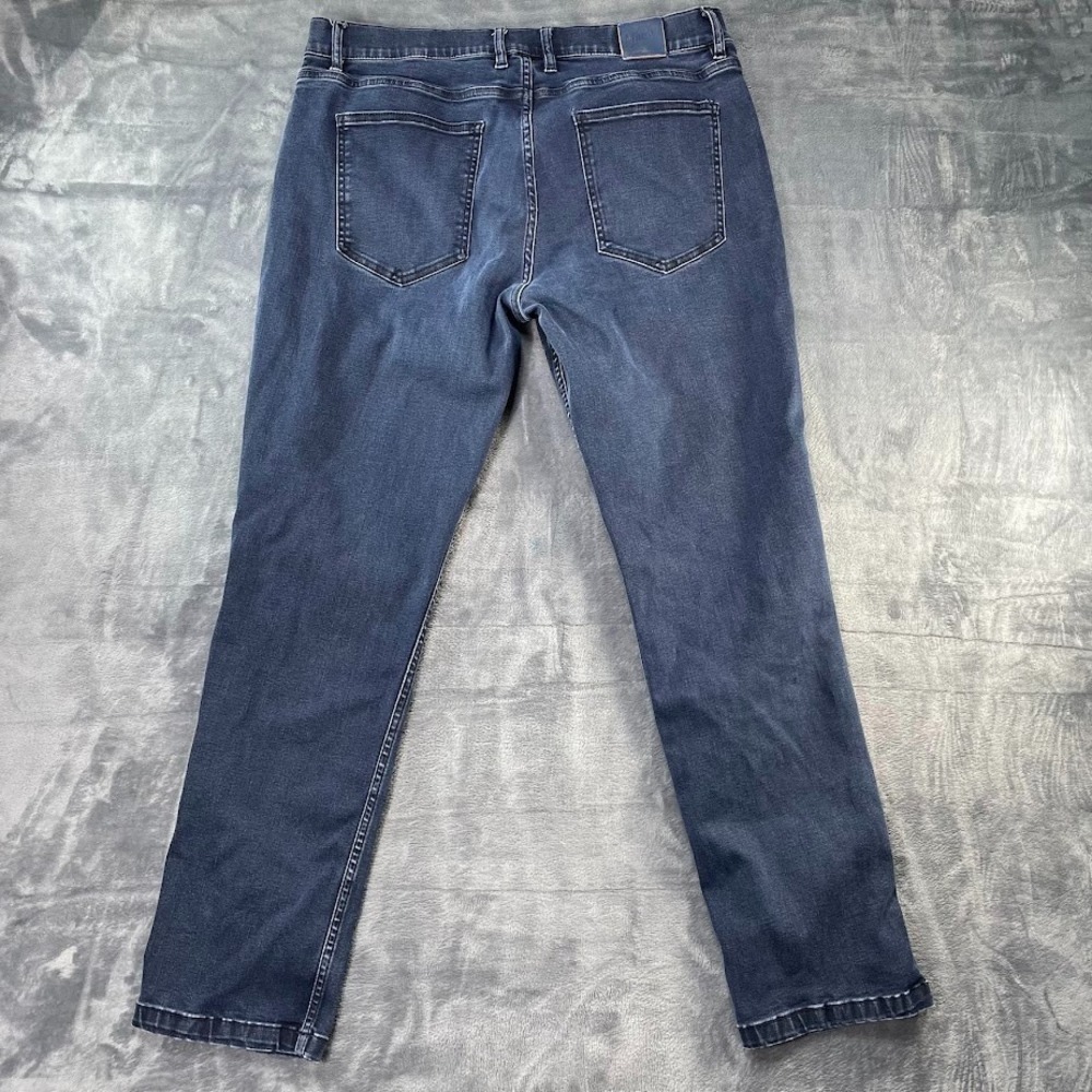 Mugsy Darkest Blues Jeans Mens 36x32 Fits 36x32 Blue Straight Leg Stretch Denim - Picture 4 of 10